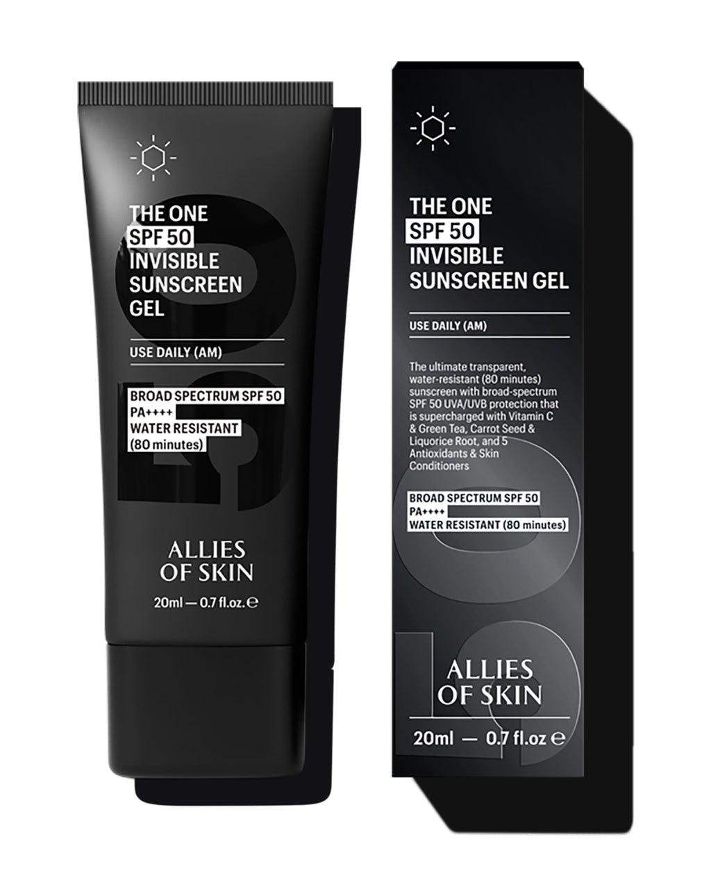 Allies of Skin Daily Face Sunscreen SPF 50 Travel Size – Zero White Cast, Lightweight Primer-Ready (0.7 oz)