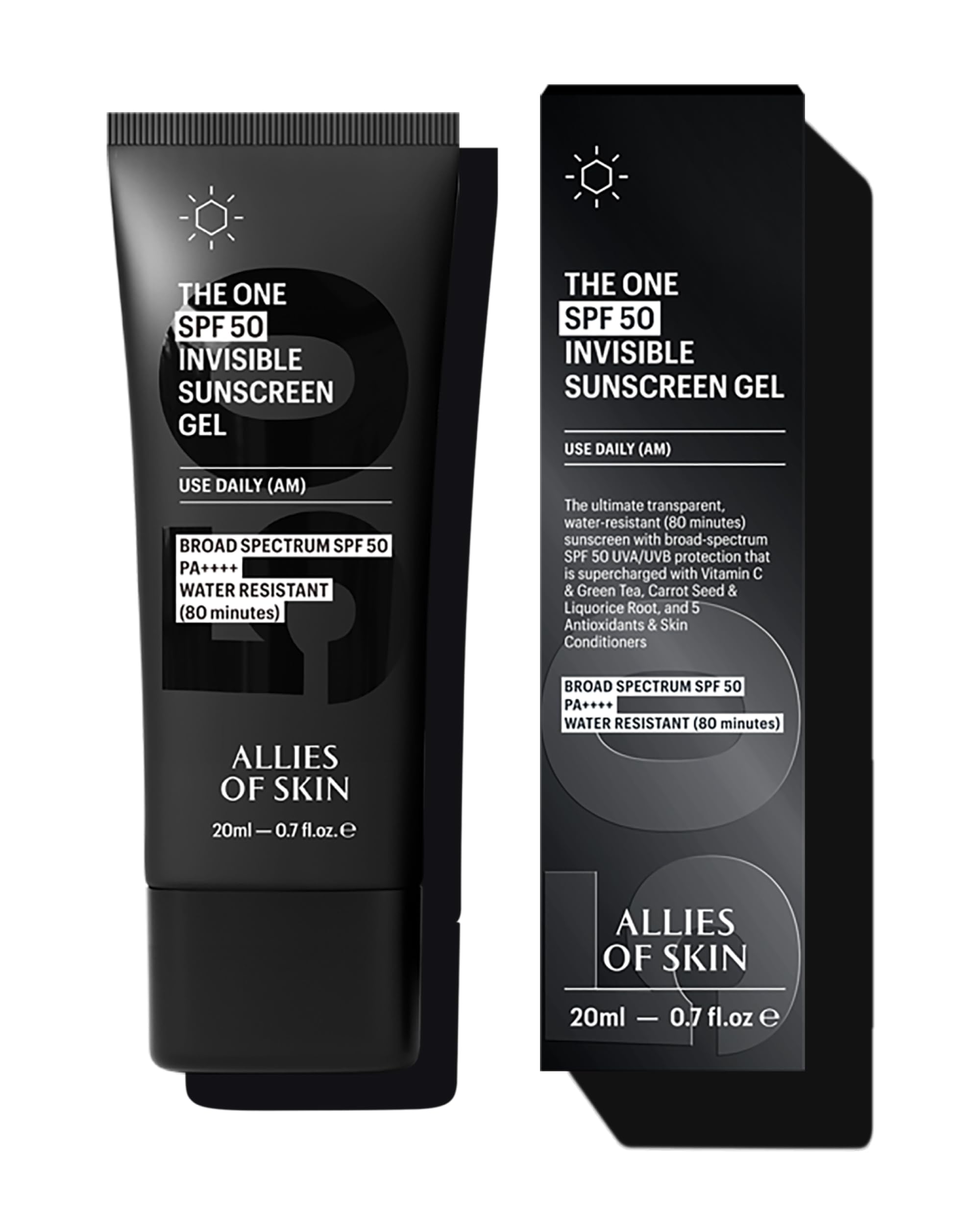 Allies of Skin Daily Face Sunscreen SPF 50 Travel Size – Zero White Cast, Lightweight Primer-Ready (0.7 oz)