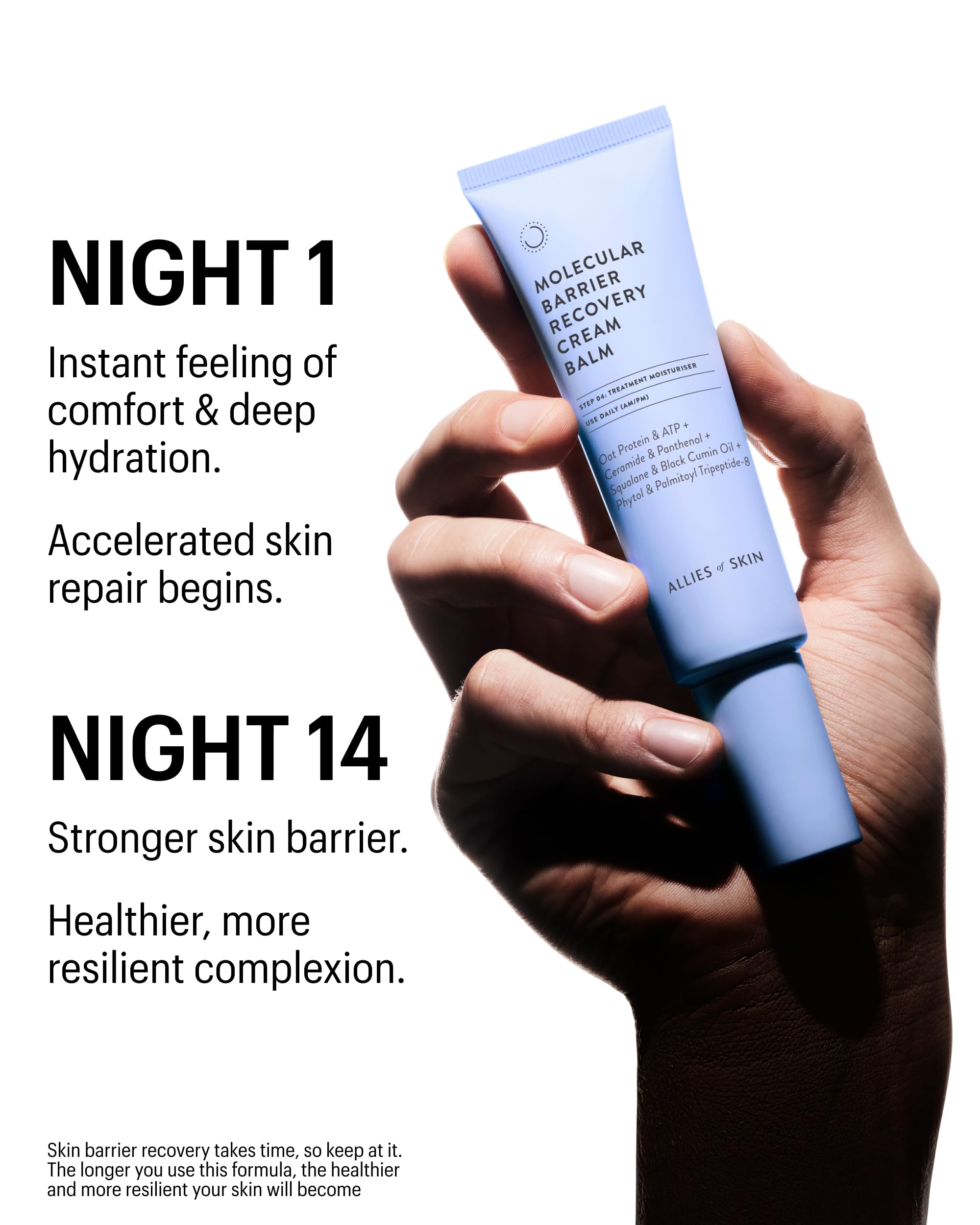 Allies of Skin Molecular Barrier Repair Cream Balm | Deep Hydration with Ceramides & Squalane