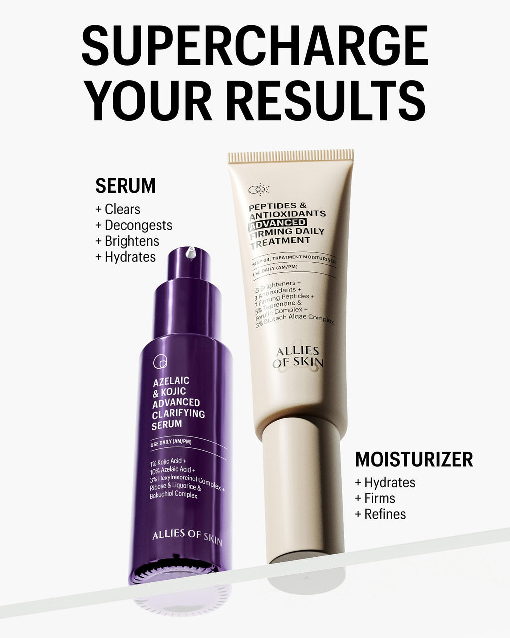 Allies of Skin Azelaic & Kojic Clarifying Serum | 10% Azelaic for Clearer Skin (1 oz)