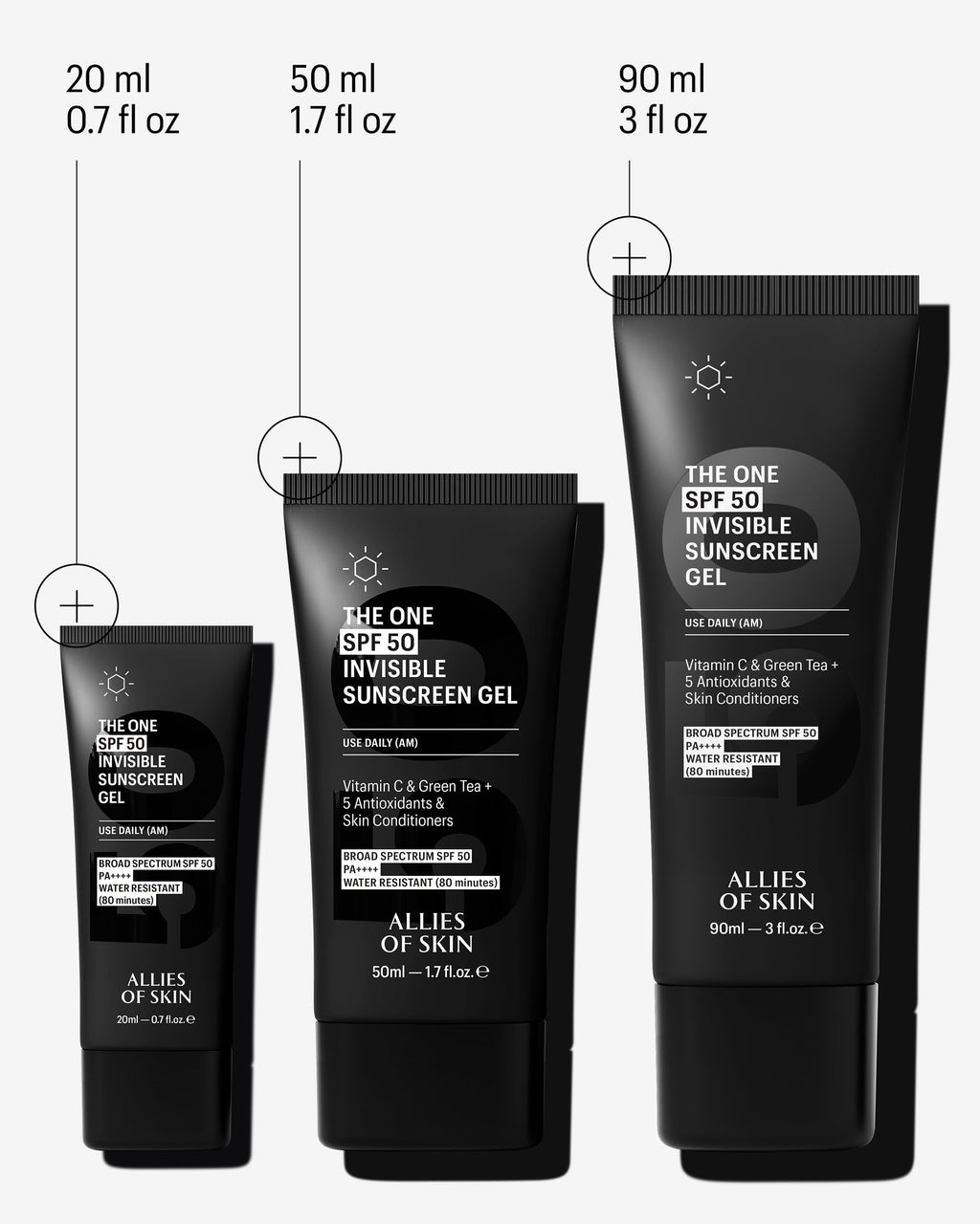 Allies of Skin Daily Face Sunscreen SPF 50 Travel Size – Zero White Cast, Lightweight Primer-Ready (0.7 oz)