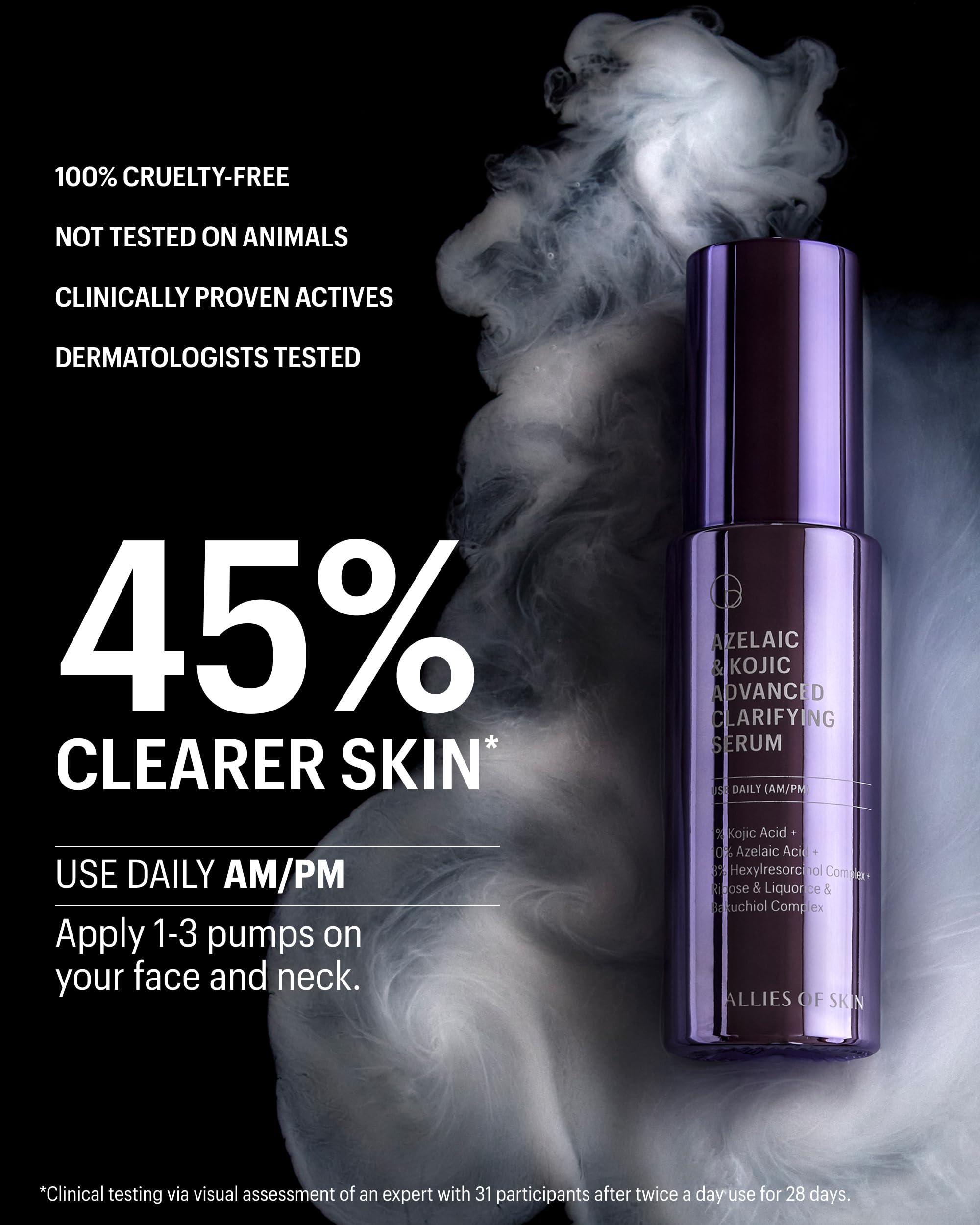 Allies of Skin Azelaic & Kojic Clarifying Serum | 10% Azelaic for Clearer Skin (1 oz)