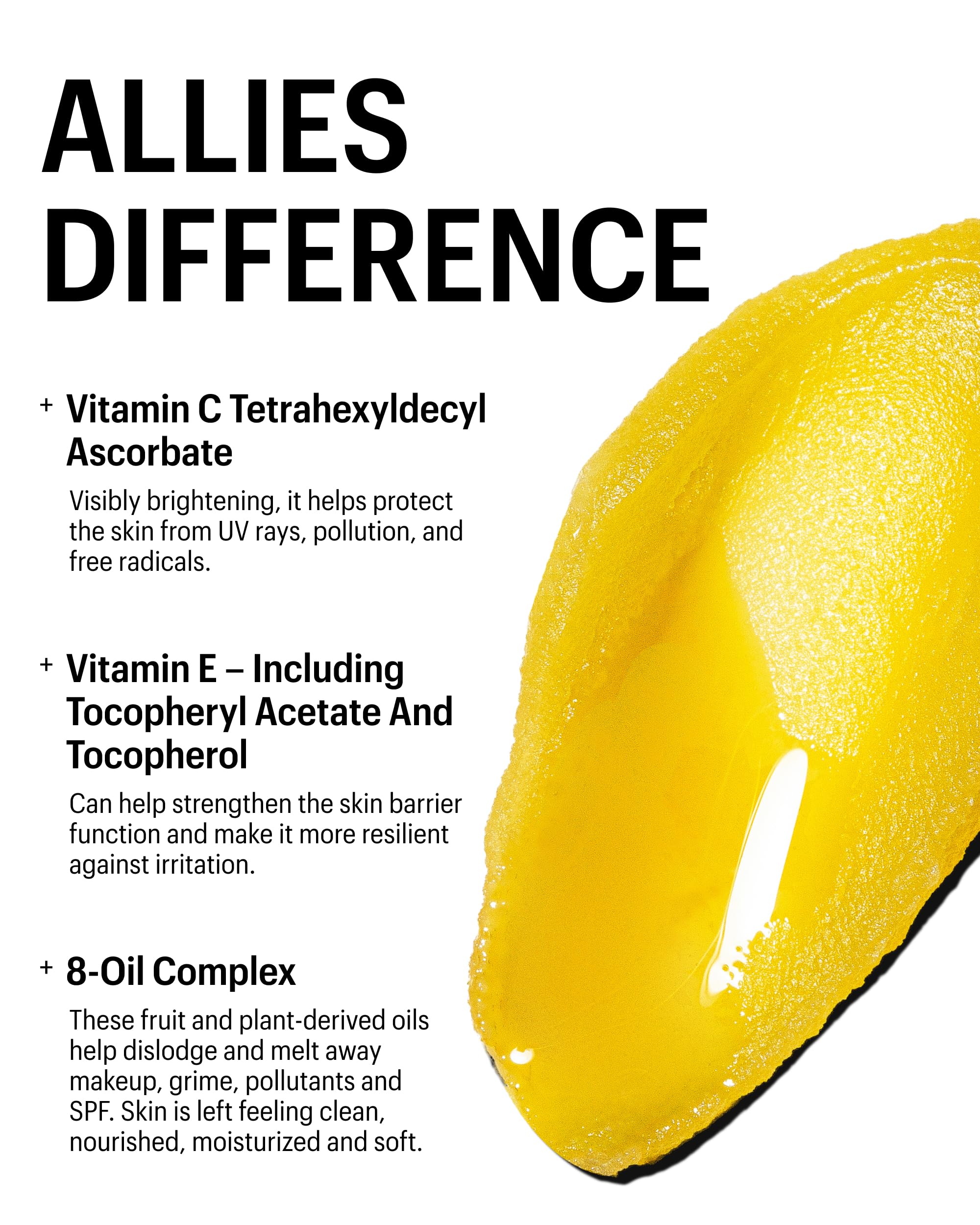 Allies of Skin Vitamin C & Omegas Cleansing Balm | Gentle Makeup Remover for Waterproof Formulas | 3.4 Fl oz