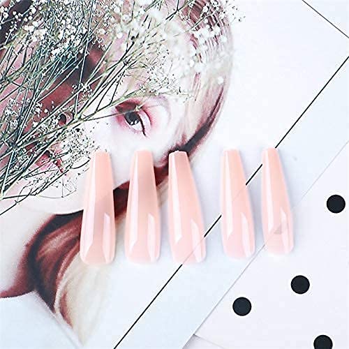 ALLKEM Soft Gel Nail Tips – 360 pcs XXL Ballerina Full Cover Nails Nude (12 Sizes)