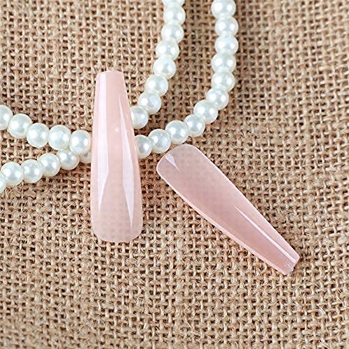 ALLKEM Soft Gel Nail Tips – 360 pcs XXL Ballerina Full Cover Nails Nude (12 Sizes)