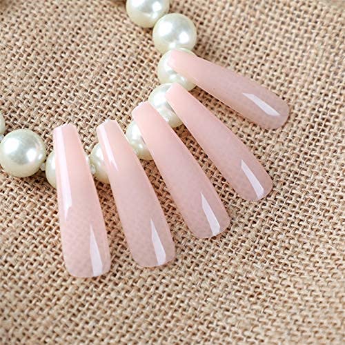 ALLKEM Soft Gel Nail Tips – 360 pcs XXL Ballerina Full Cover Nails Nude (12 Sizes)