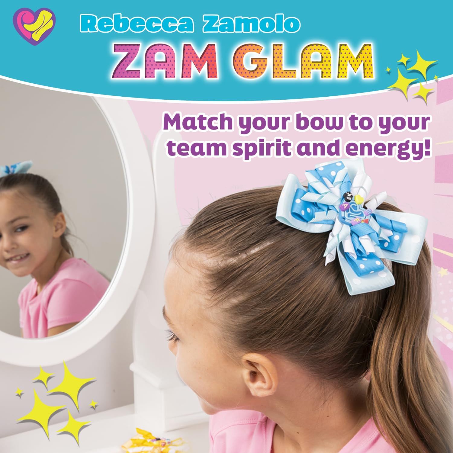 Rebecca Zamolo Zam Glam Hair Bow Set — 21 Charms & 3 Interchangeable Bows | Allstar Innovations