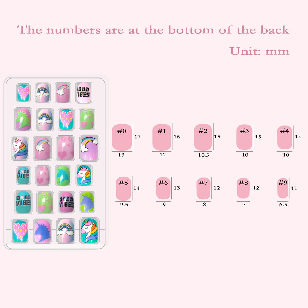 Allstarry Kids Press-On Nails 120pcs – Glitter Gradient Mermaid & Unicorn 5-Pack