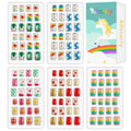 Allstarry 120pcs Kids Press-On Nails – 5-Pack Glitter Rainbow Short Full-Cover Nail Kit