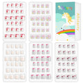 Allstarry 120Pcs French Press-On Nails Kit for Kids | 5-Pack Flower Series