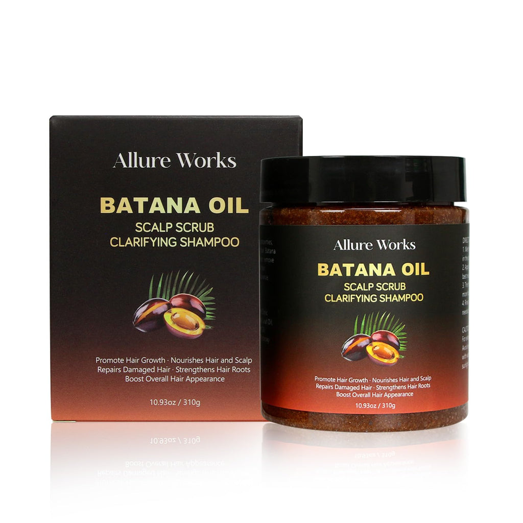 Allure Works Exfoliating Scalp Scrub & Clarifying Shampoo with Batana Oil & Rosemary – 310g