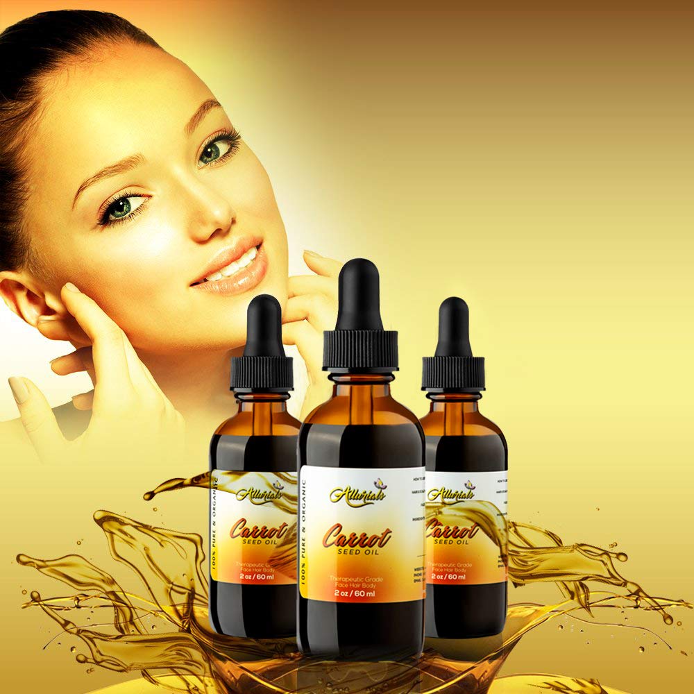 Allurials Carrot Seed Oil (2 Oz) – 100% Pure & Organic, Cold-Pressed