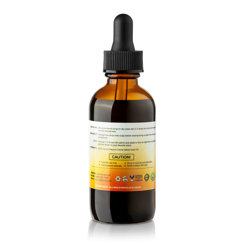 Allurials Carrot Seed Oil (2 Oz) – 100% Pure & Organic, Cold-Pressed
