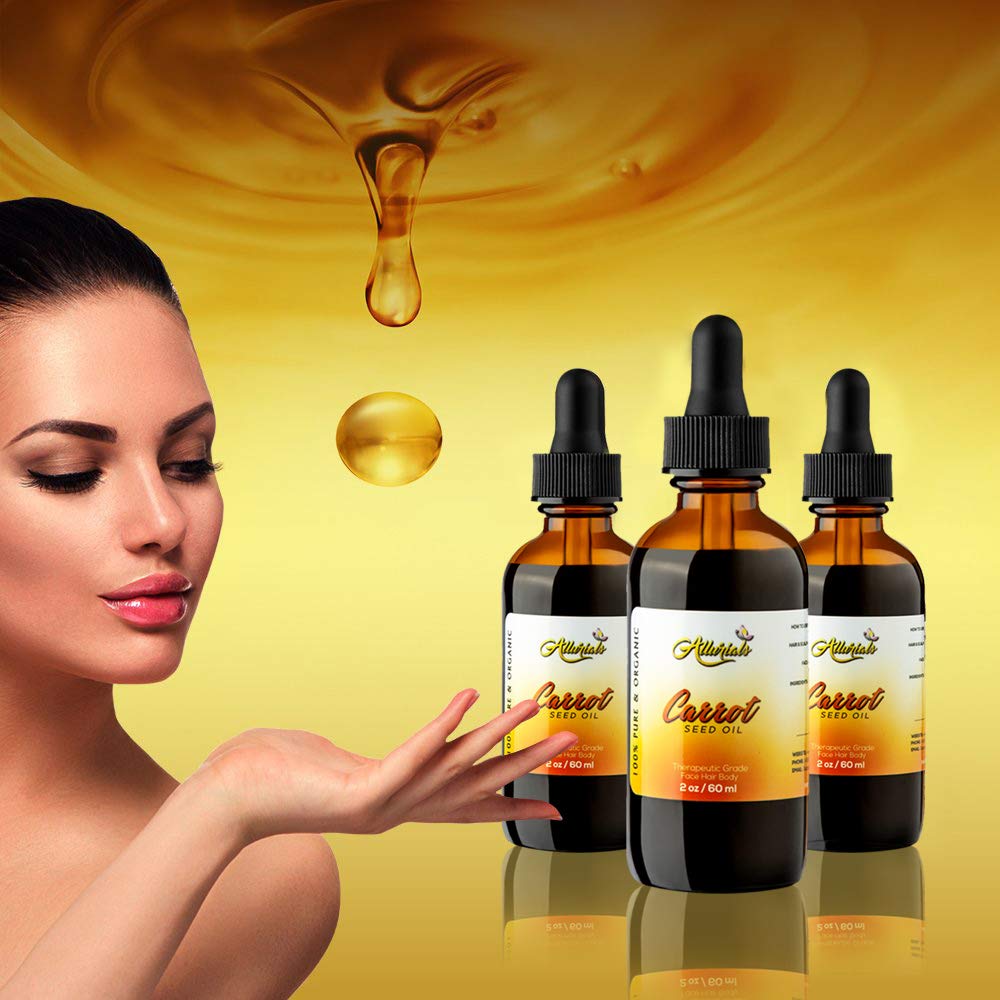 Allurials Carrot Seed Oil (2 Oz) – 100% Pure & Organic, Cold-Pressed