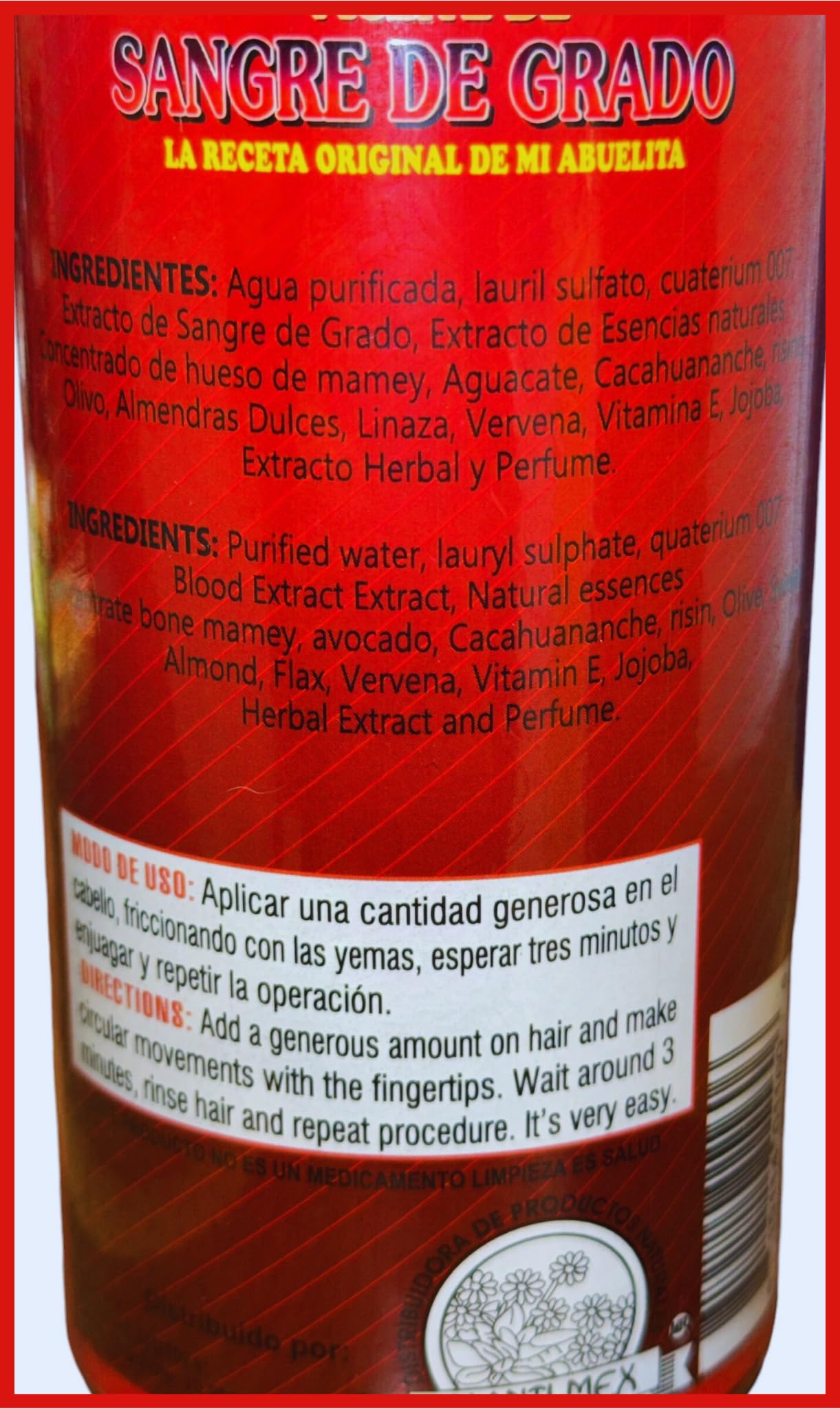 Alma Belleza Dragon's Blood Tree Shampoo Extract - 16 oz with Mamey Seed, Avocado, Jojoba & Vitamin E