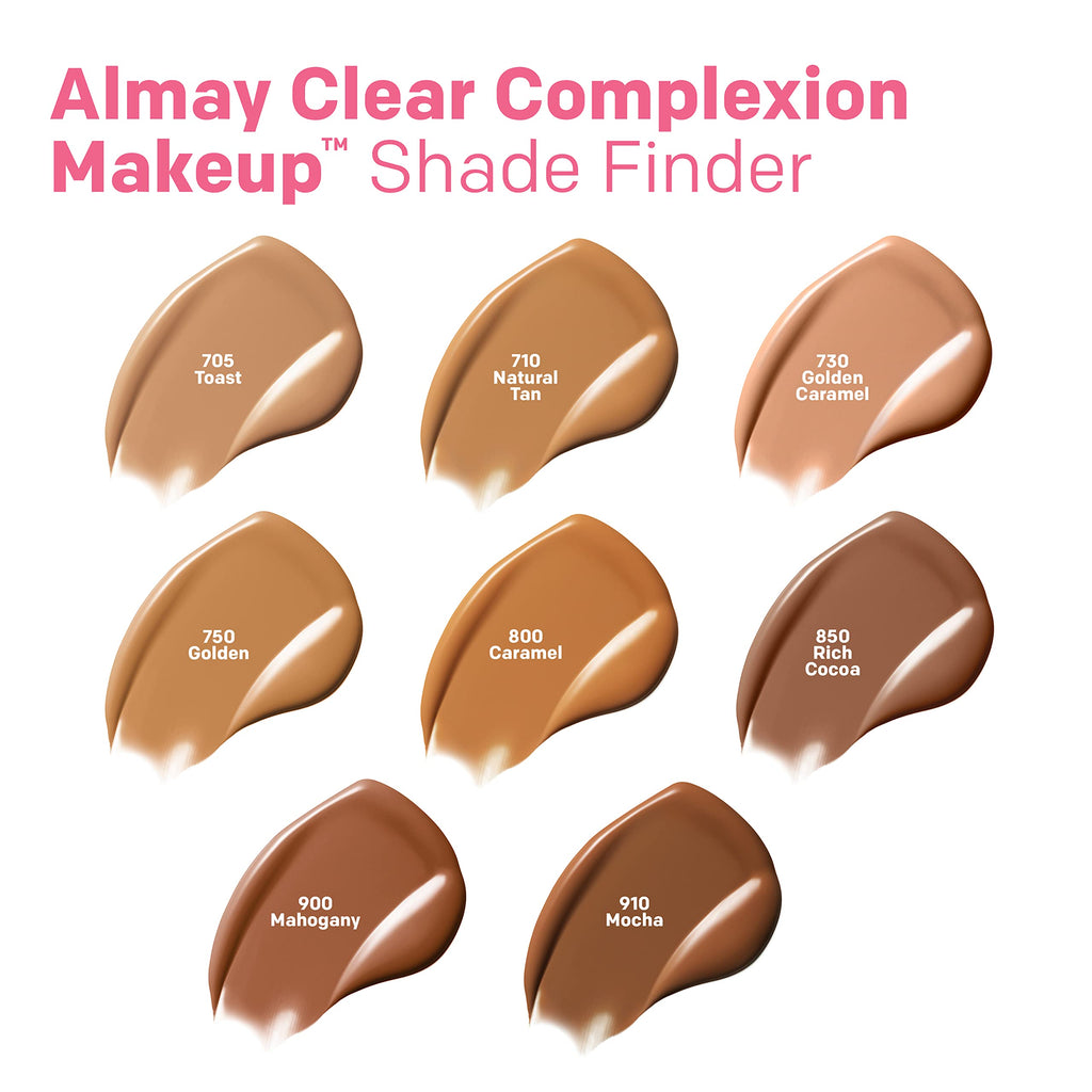 Almay Clear Complexion Acne Foundation with Salicylic Acid – Medium Coverage, Soft Matte, Hypoallergenic, 099 Porcelain