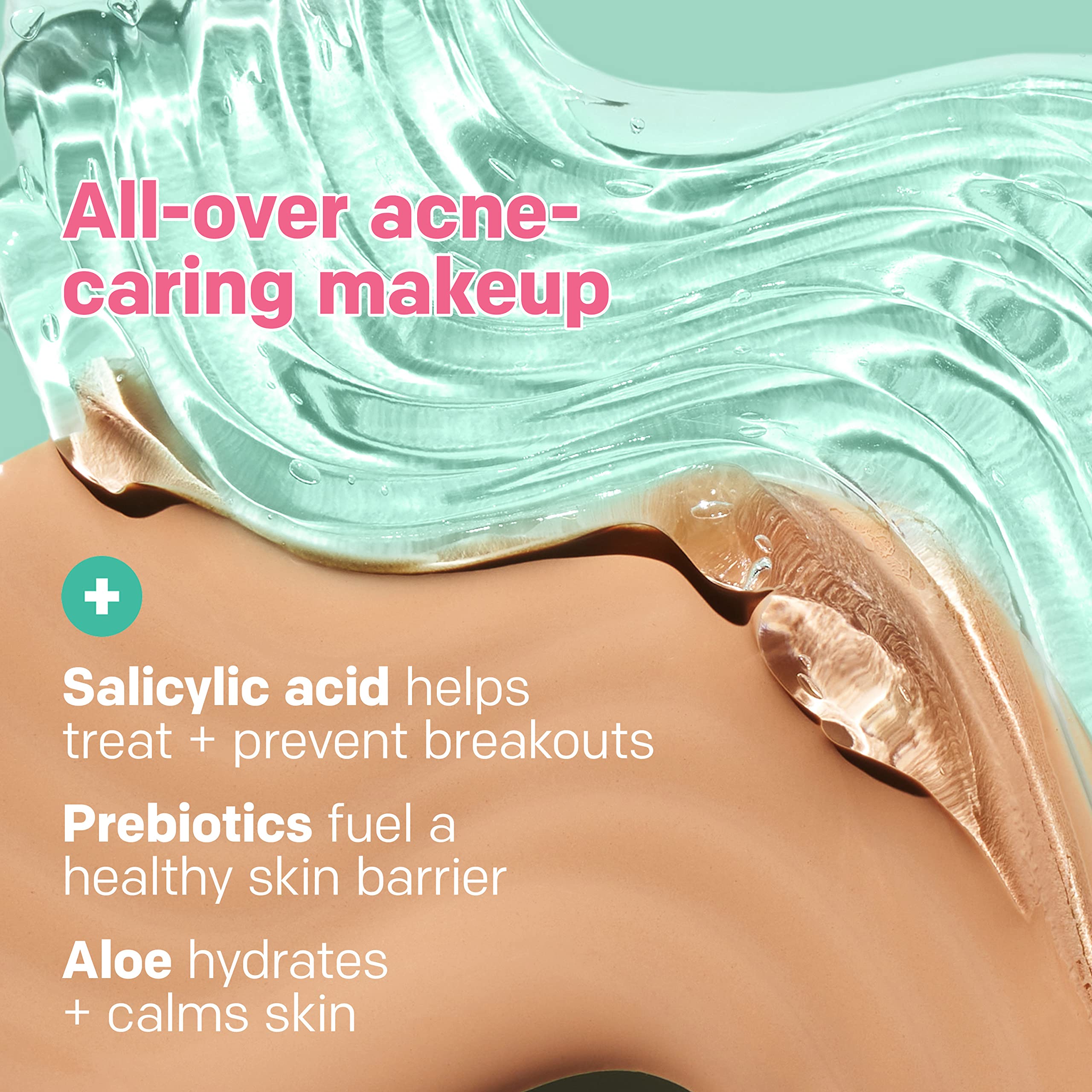 Almay Clear Complexion Acne Foundation with Salicylic Acid – Medium Coverage, Soft Matte Finish, Hypoallergenic | 500 Fresh Beige 1 fl oz