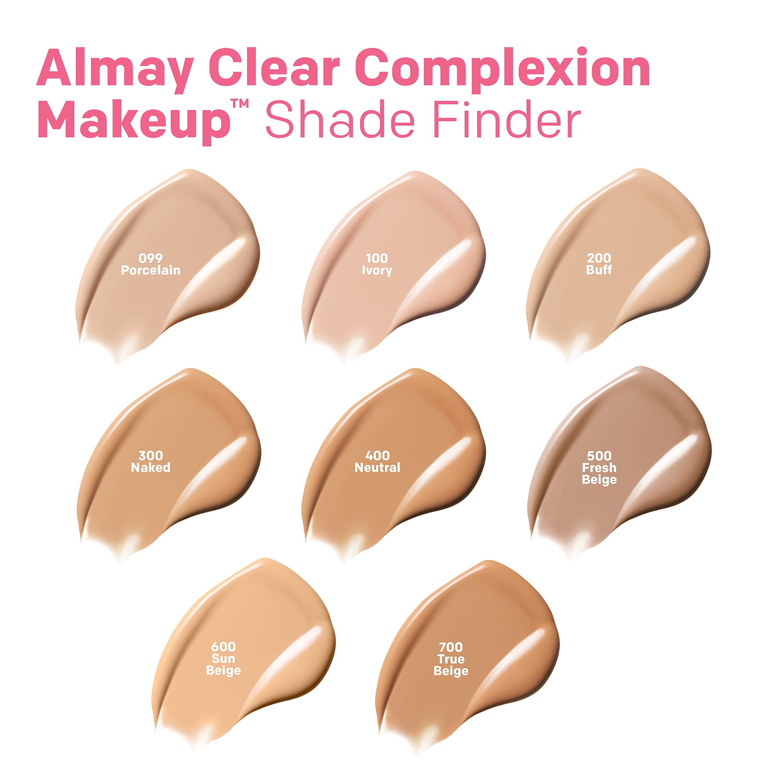 Almay Clear Complexion Acne Foundation with Salicylic Acid – Medium Coverage, Soft Matte Finish, Hypoallergenic | 500 Fresh Beige 1 fl oz