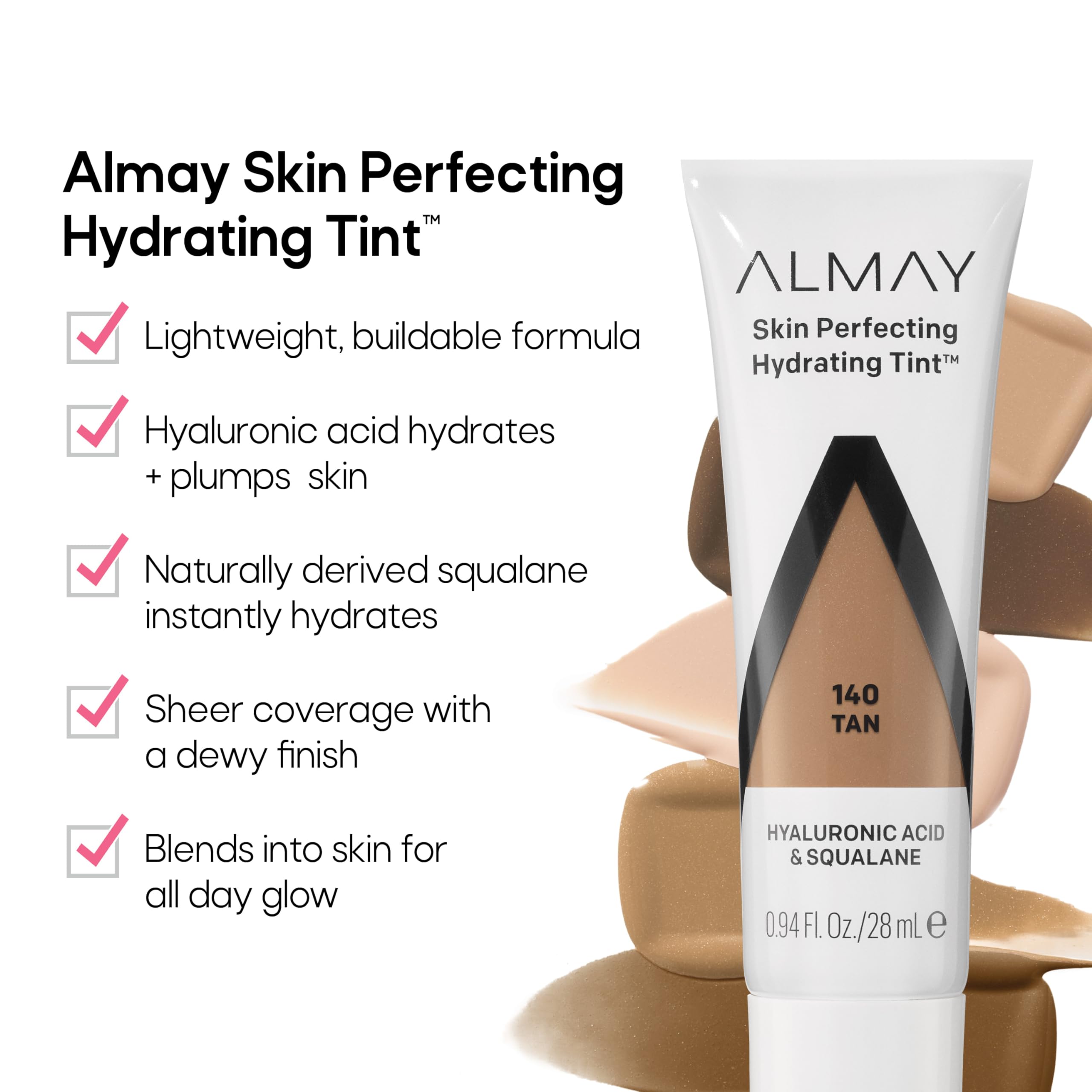 Almay Hydrating Liquid Foundation Tint — Lightweight, Dewy Finish, Hypoallergenic, Fragrance Free, Beige 120