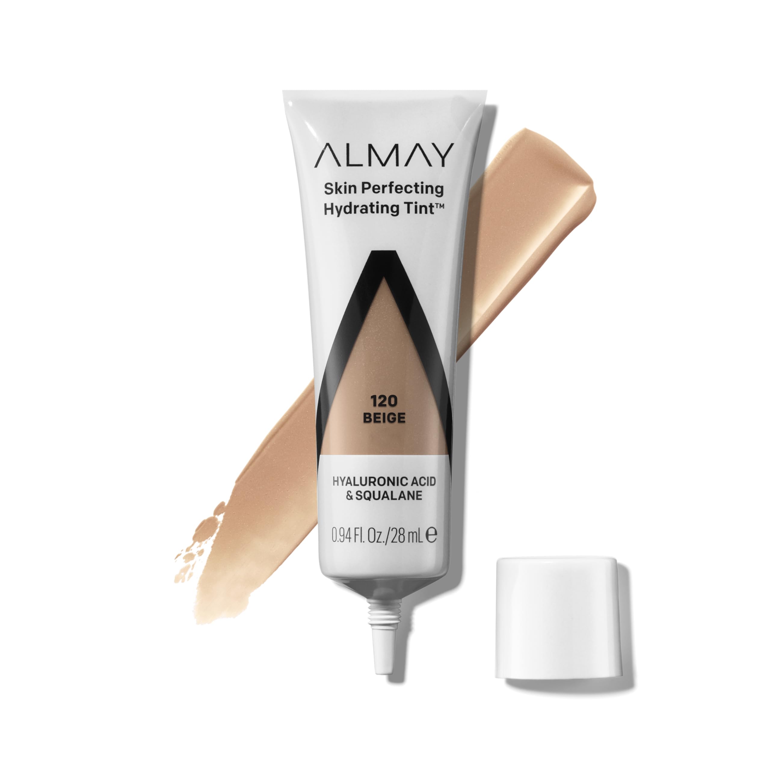 Almay Hydrating Liquid Foundation Tint — Lightweight, Dewy Finish, Hypoallergenic, Fragrance Free, Beige 120