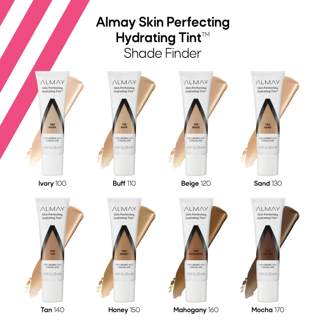Almay Hydrating Liquid Foundation Tint – Lightweight, Fragrance-Free, Hypoallergenic (Shade 110 Buff)