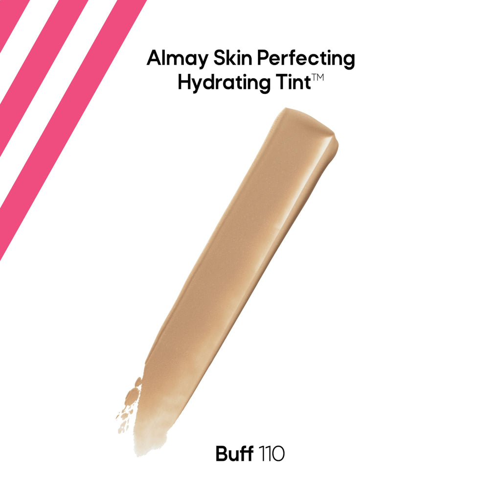 Almay Hydrating Liquid Foundation Tint – Lightweight, Fragrance-Free, Hypoallergenic (Shade 110 Buff)