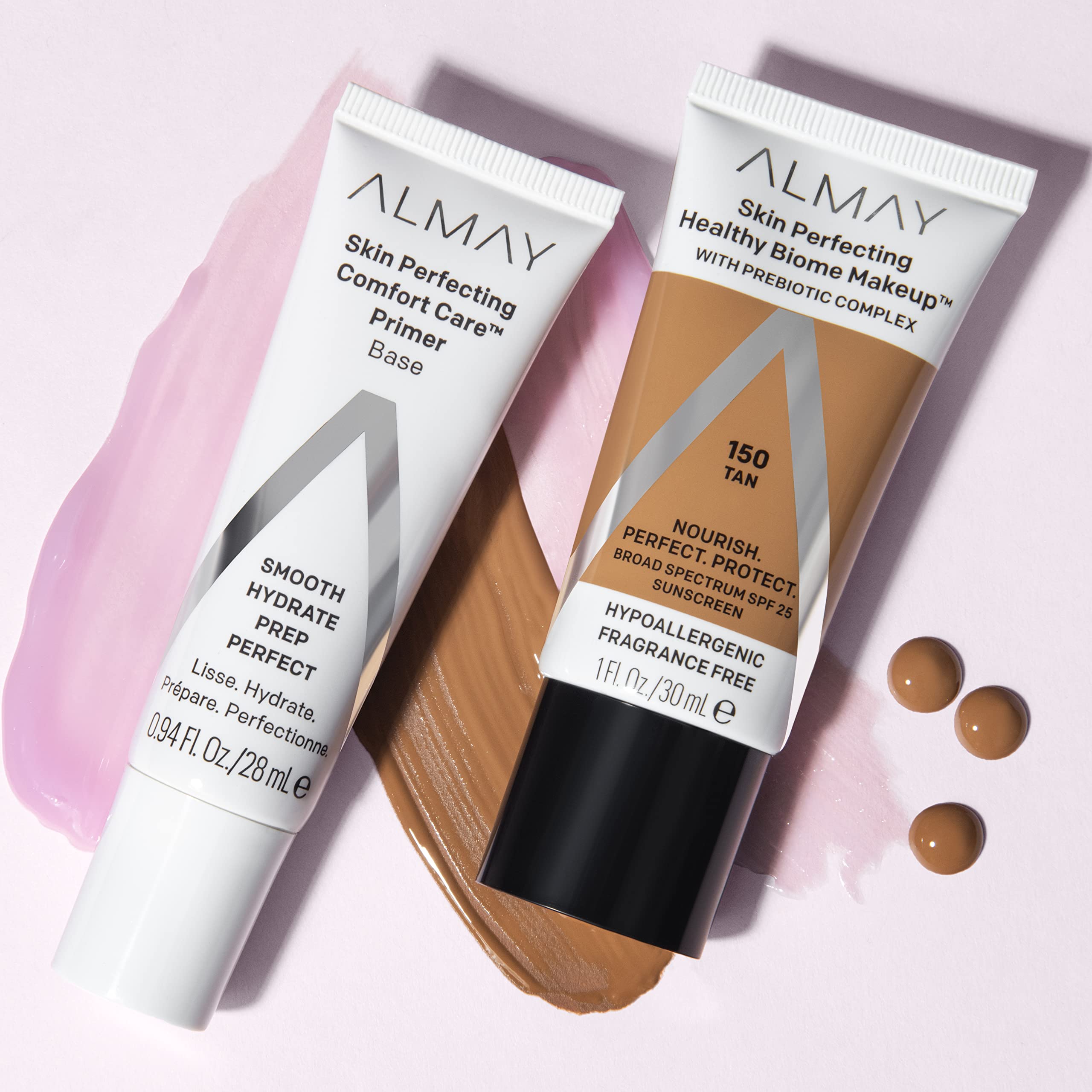 Almay Skin Perfecting Healthy Biome Foundation with Prebiotic Complex SPF 25 – Hypoallergenic & Fragrance-Free