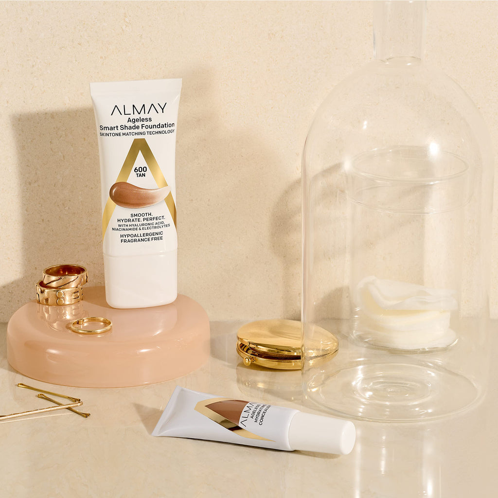 Almay Smart Shade Foundation | Hyaluronic Acid, Niacinamide & Vitamin C & E | Fragrance Free, Beige 400