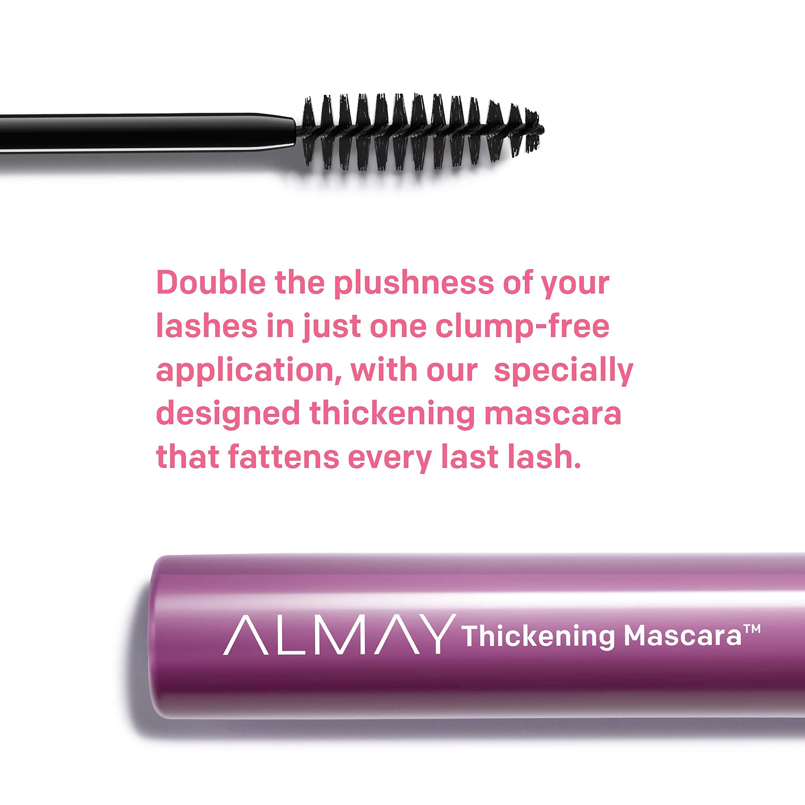Almay Thickening Mascara, Black Brown – 0.26 fl oz | Build 100% Thicker Lashes