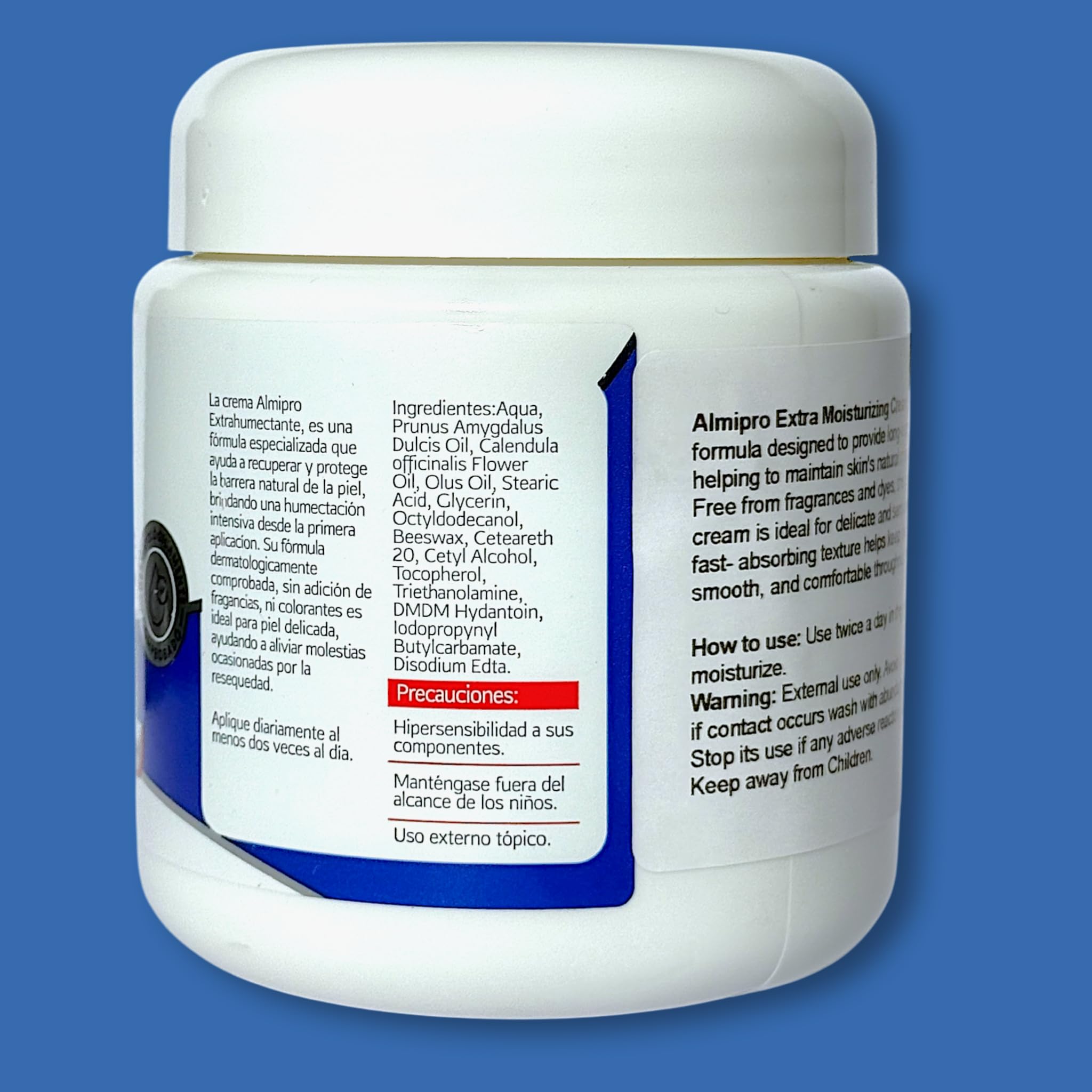 Almipro Extra Moisturizing Cream for Dry & Delicate Skin – Fragrance-Free & Non-Greasy (15 oz)