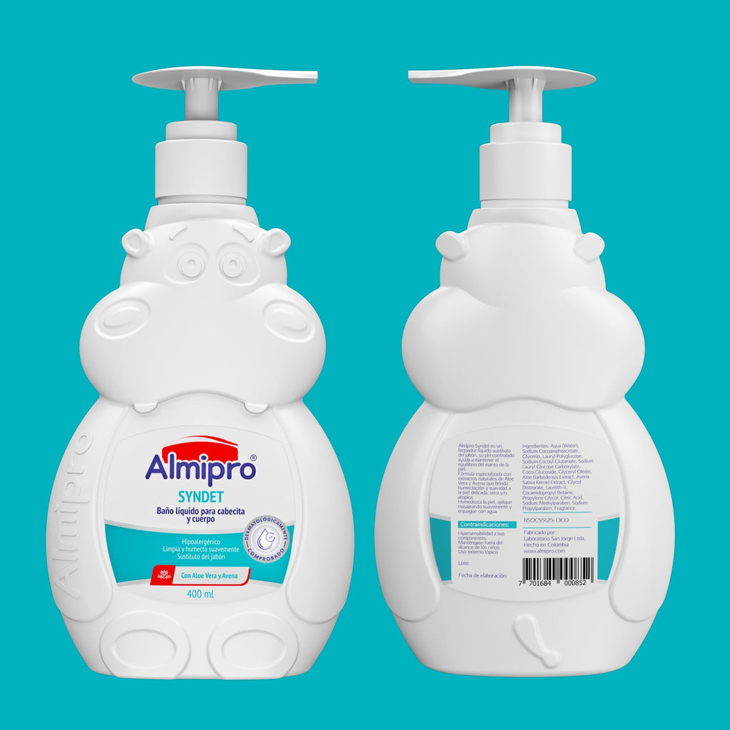 almipro Syndet Baby Hair & Body Wash with Oatmeal & Aloe Vera — 400 g (14 oz) Pack of 2