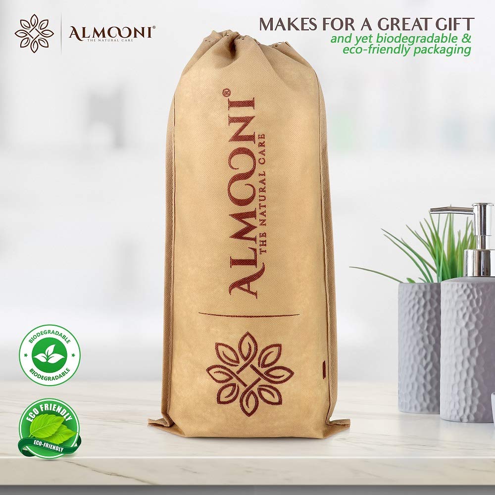 ALMOONI Natural Egyptian Loofah Back Scrubber — 38in Long Exfoliating Shower Tool