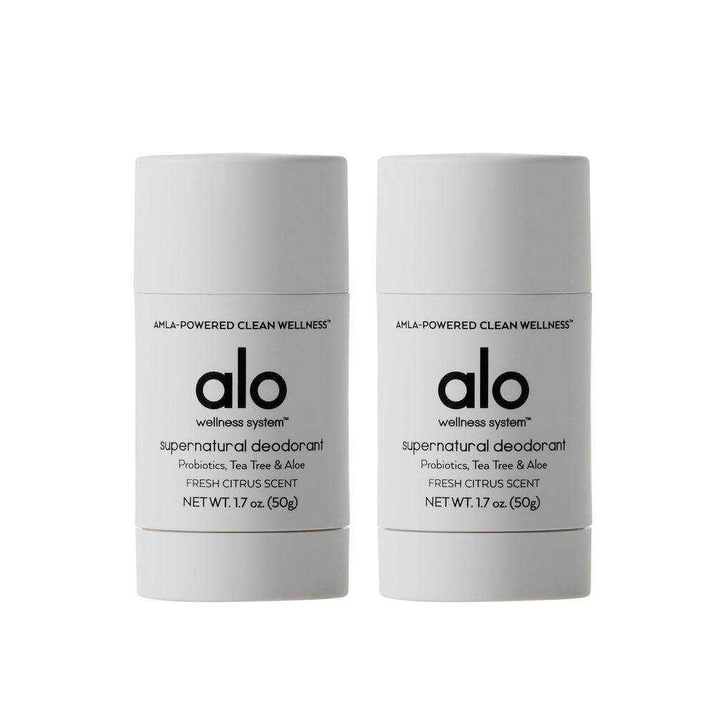 Alo Supernatural Deodorant – Aluminum-Free, Citrus Scent, Aloe + Hyaluronic Acid | Pack of 2