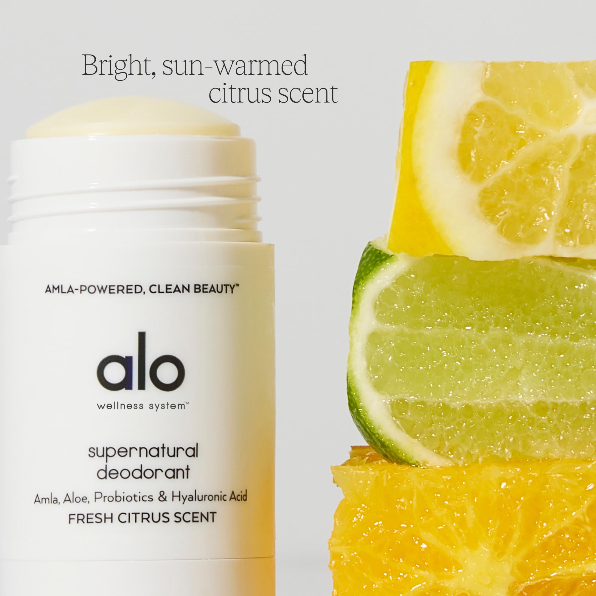 Alo Supernatural Deodorant – Aluminum-Free, Citrus Scent, Aloe + Hyaluronic Acid | Pack of 2