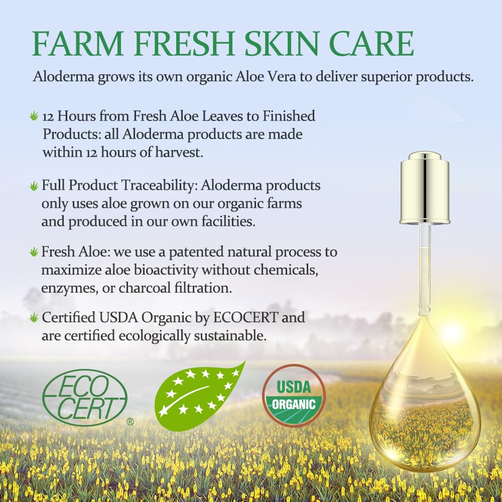 Aloderma Skin Brightening Cleanser – Organic Aloe, Niacinamide & Papaya, 4.2oz
