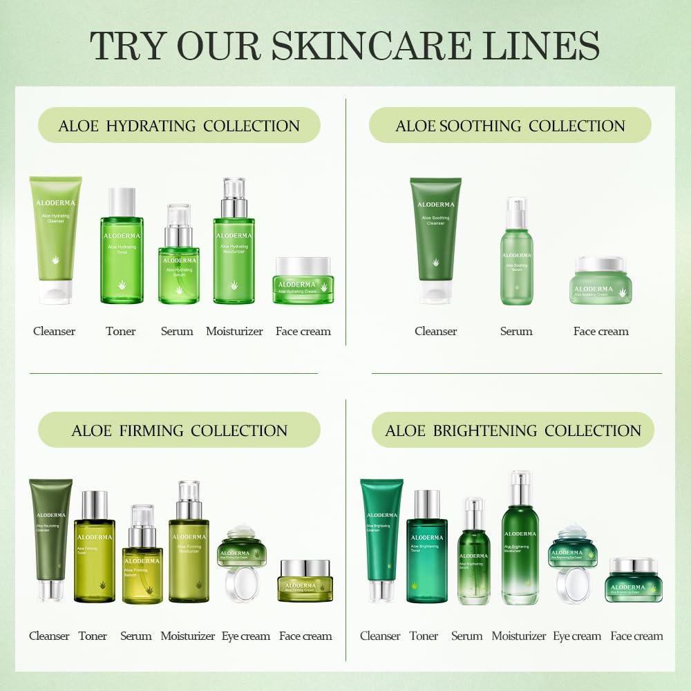 Aloderma Soothing Face Cream – 75% Organic Aloe Vera, Squalane & Vitamin E for Dry & Sensitive Skin