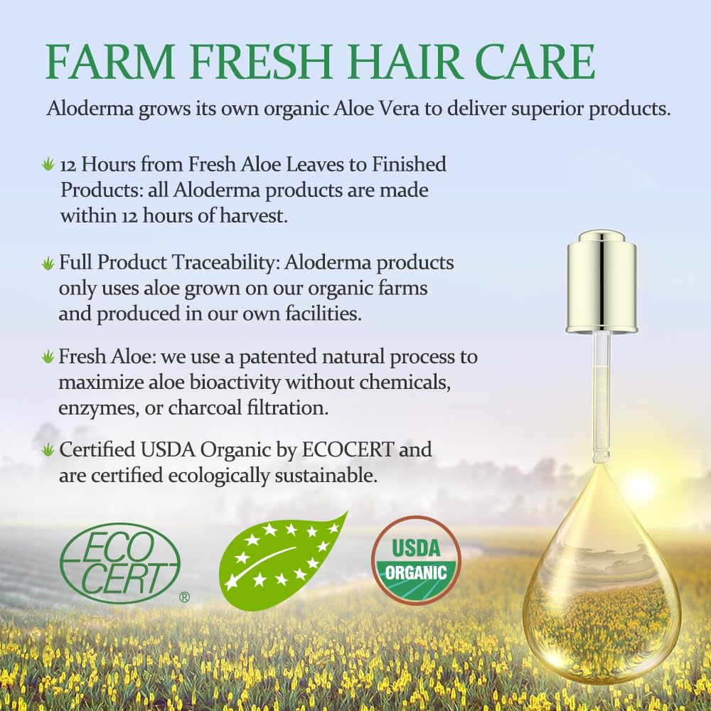 Aloderma Aloe Nourishing Hair Conditioner 16oz – Fresh Organic Aloe Vera + Crambe Seed Oil