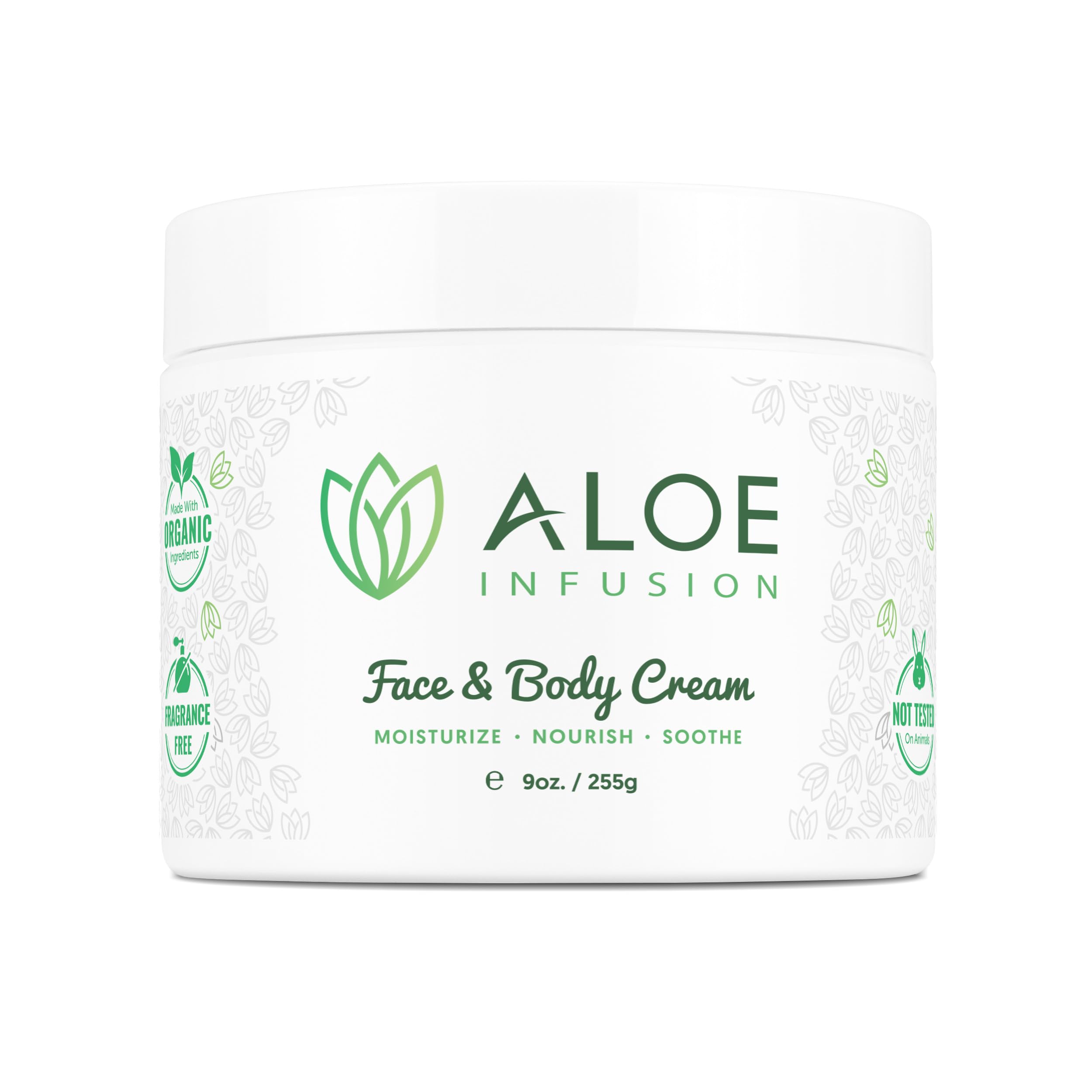 Aloe Infusion Aloe Vera Face & Body Cream — Hydrating, Non-Greasy Moisturizer