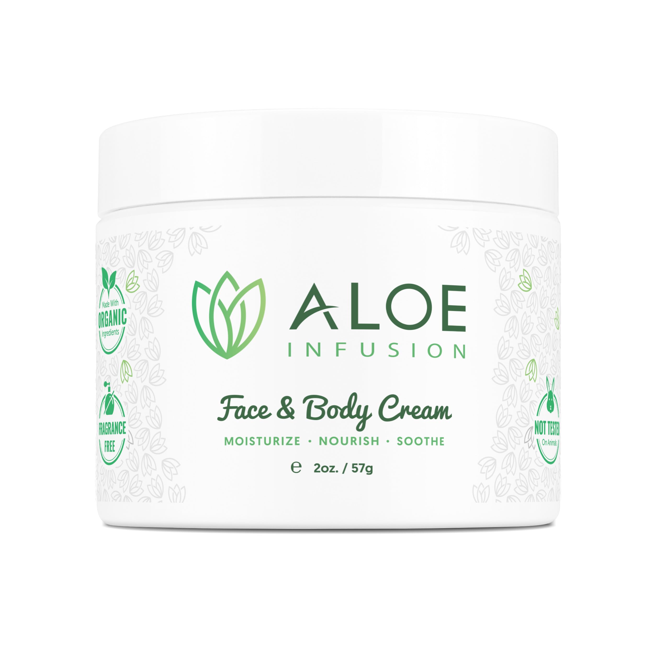 Aloe Infusion Aloe Vera Face & Body Cream – Deep Hydration, Non-Greasy Moisturizer with Shea Butter & Manuka Honey