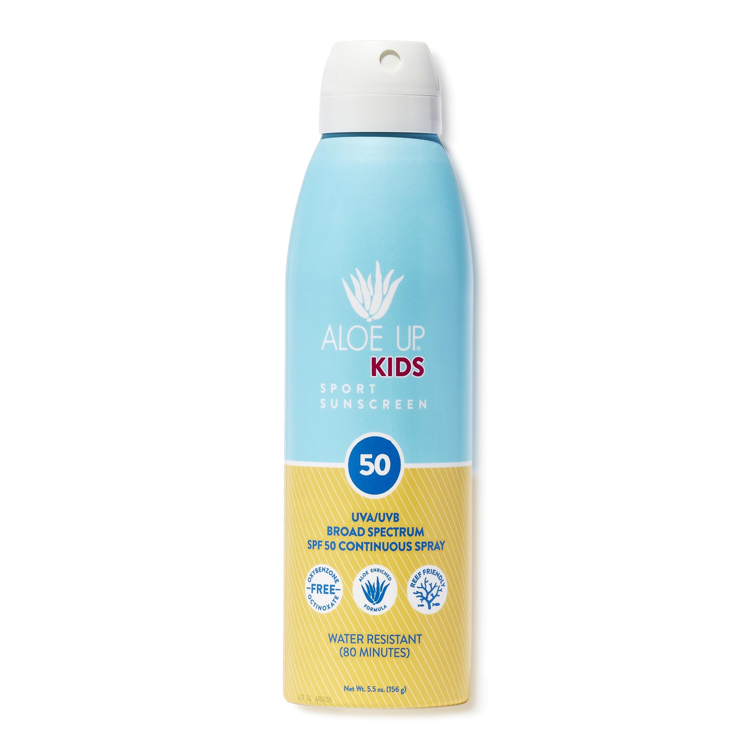 ALOE UP Kids SPF 50 Continuous Sport Sunscreen Spray – Broad Spectrum, Fragrance-Free, Reef-Safe