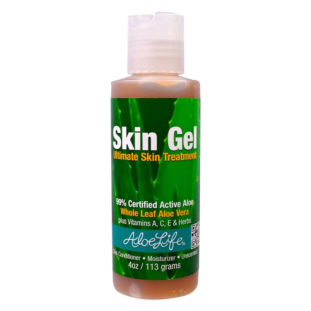 Aloe Life Skin Gel & Herbs – Organic Whole-Leaf Aloe Vera, Fragrance-Free (4 oz)
