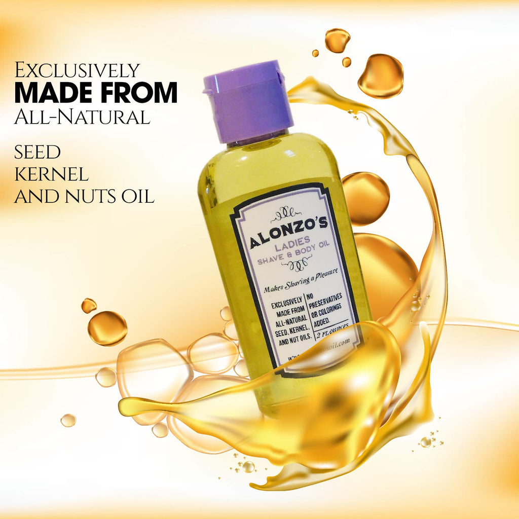 ALONZO'S SENSATIONAL SHAVE: All-Natural Shaving Oil for Women, 2 oz