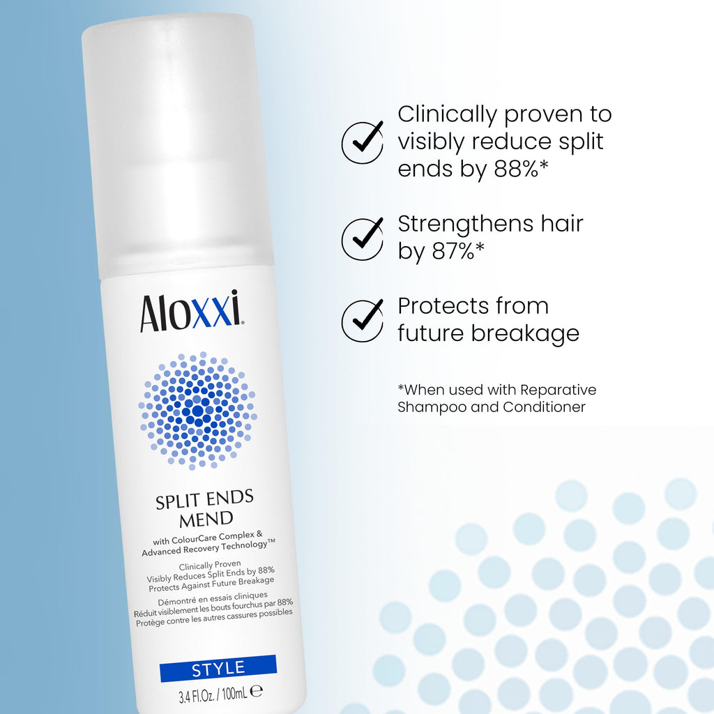 ALOXXI Split Ends Mend Serum – Keratin & Peptide Repair, 3.4 oz
