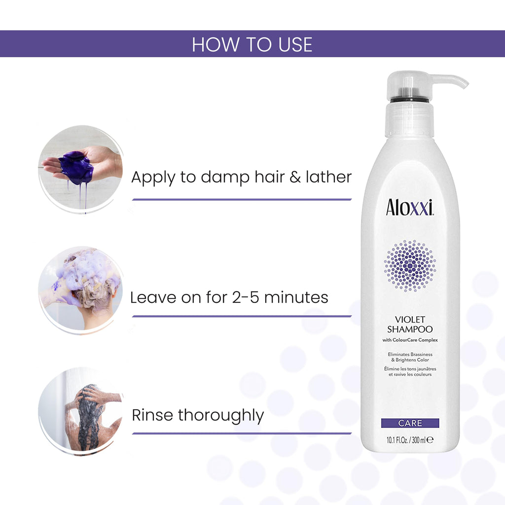 ALOXXI Violet Shampoo for Blonde & Silver Hair – Neutralizes Brassiness & Brightens Tones