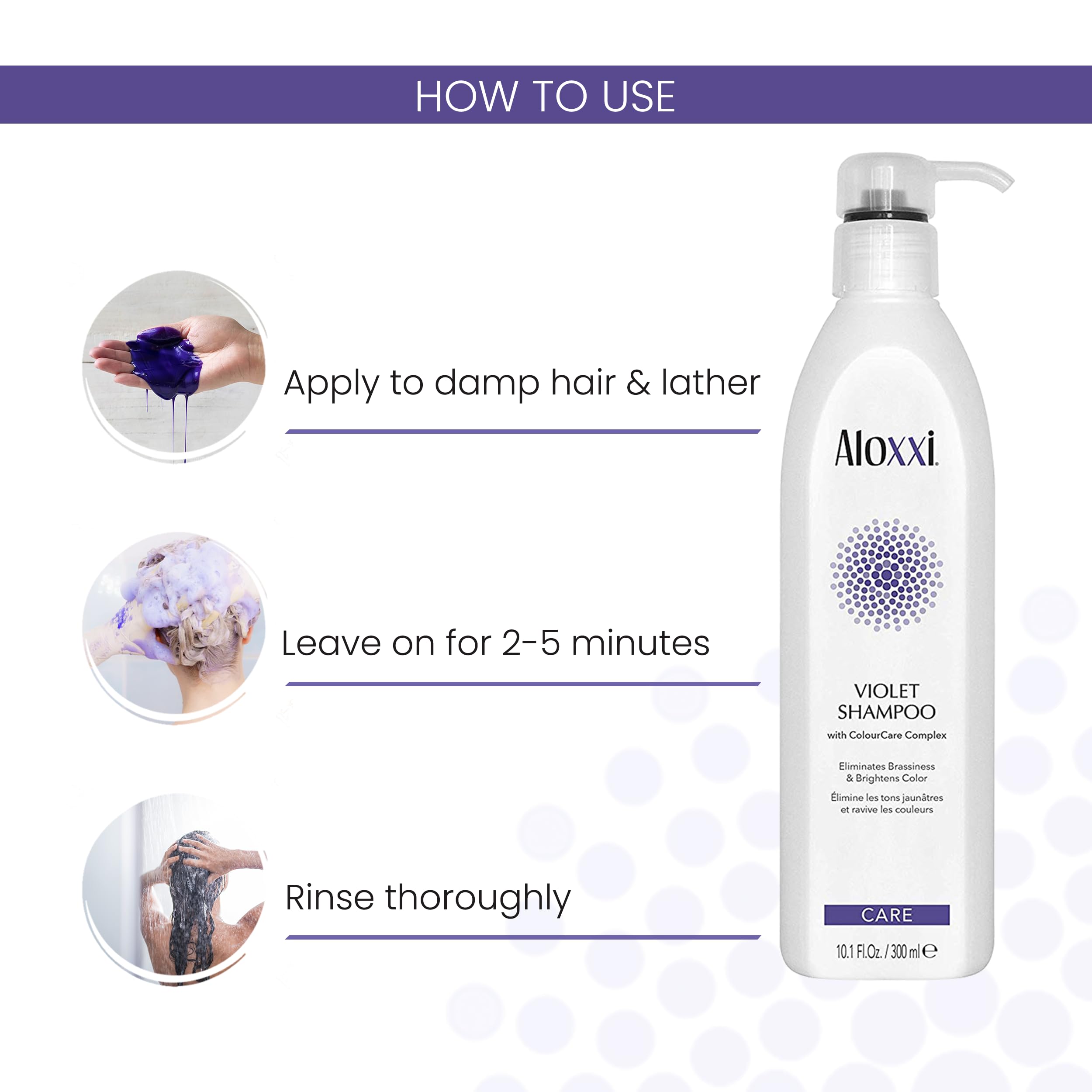 ALOXXI Violet Shampoo for Blonde & Silver Hair — Neutralizes Brassiness & Enhances Luminousity | Paraben & Sulfate Free