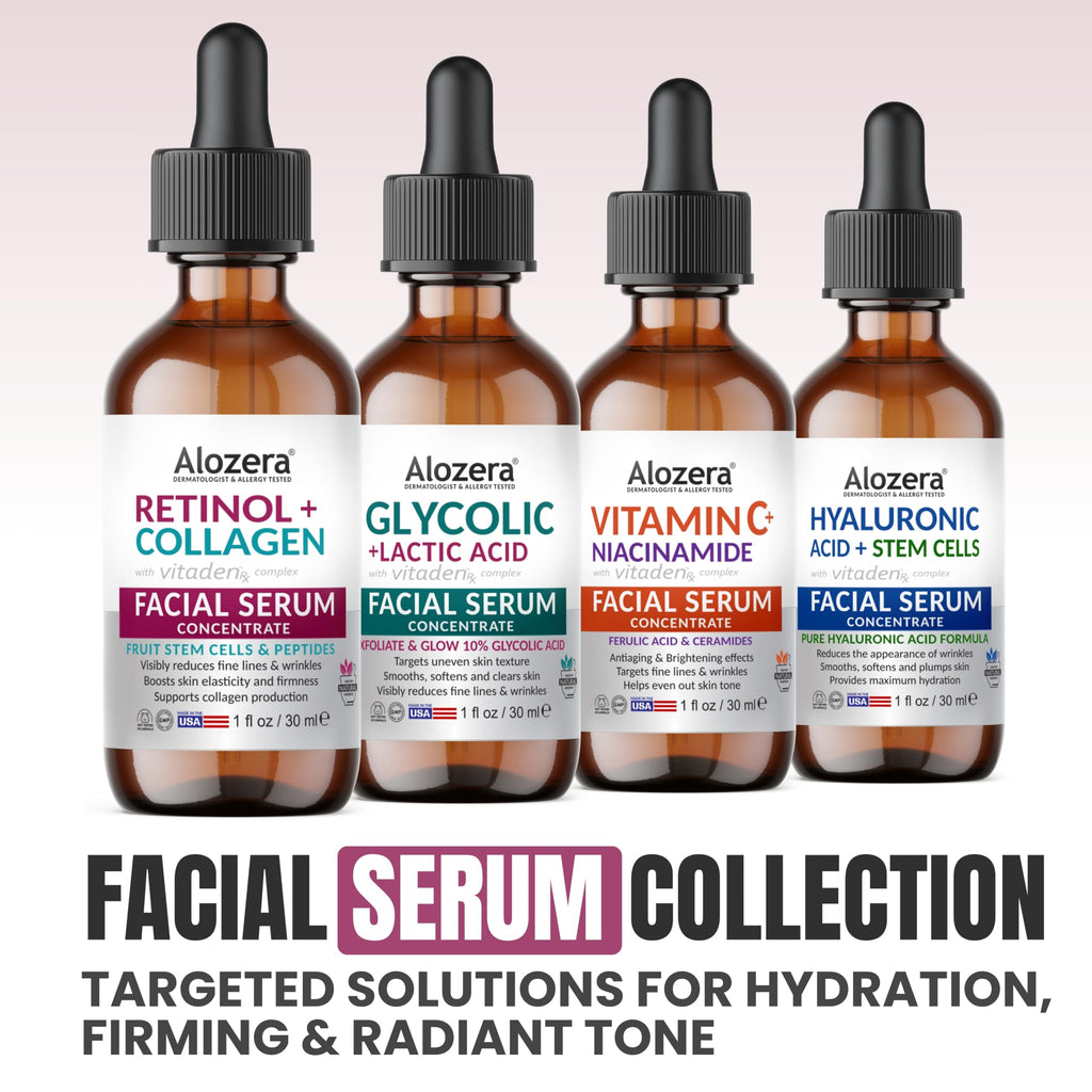 Alozera Retinol Collagen Serum with Stem Cells for Face & Neck – Anti-Aging & Hydration