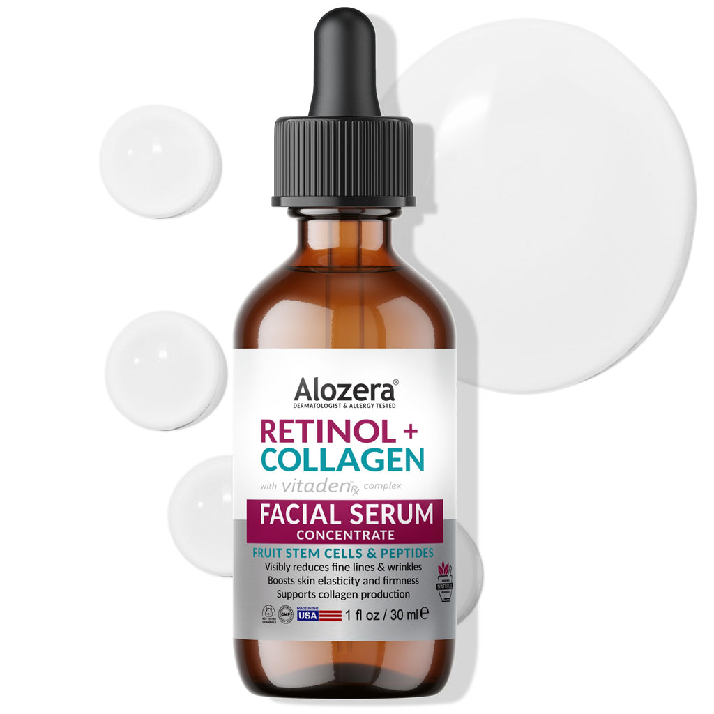 Alozera Retinol Collagen Serum with Stem Cells for Face & Neck – Anti-Aging & Hydration