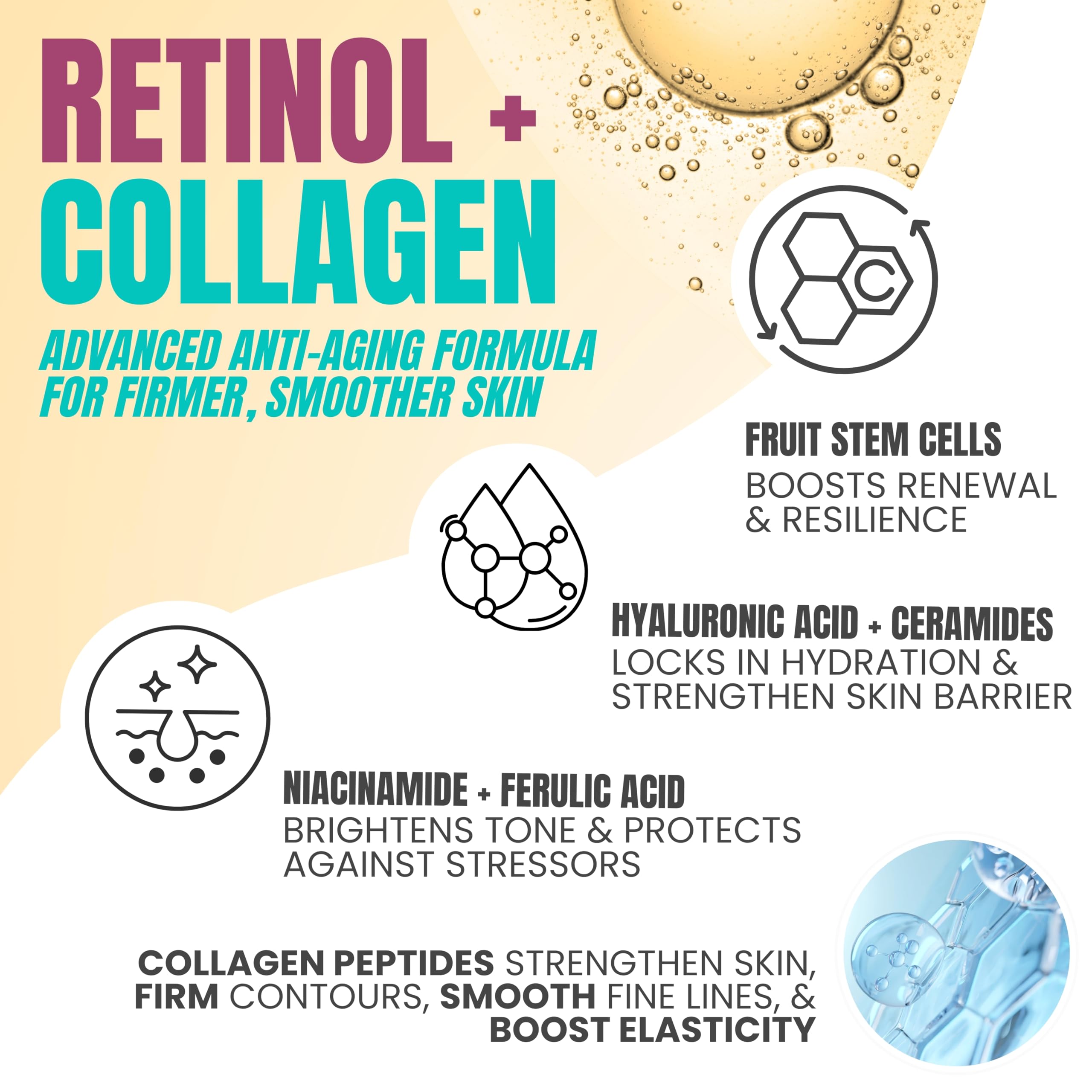 Alozera Retinol Collagen Serum with Stem Cells for Face & Neck – Anti-Aging & Hydration
