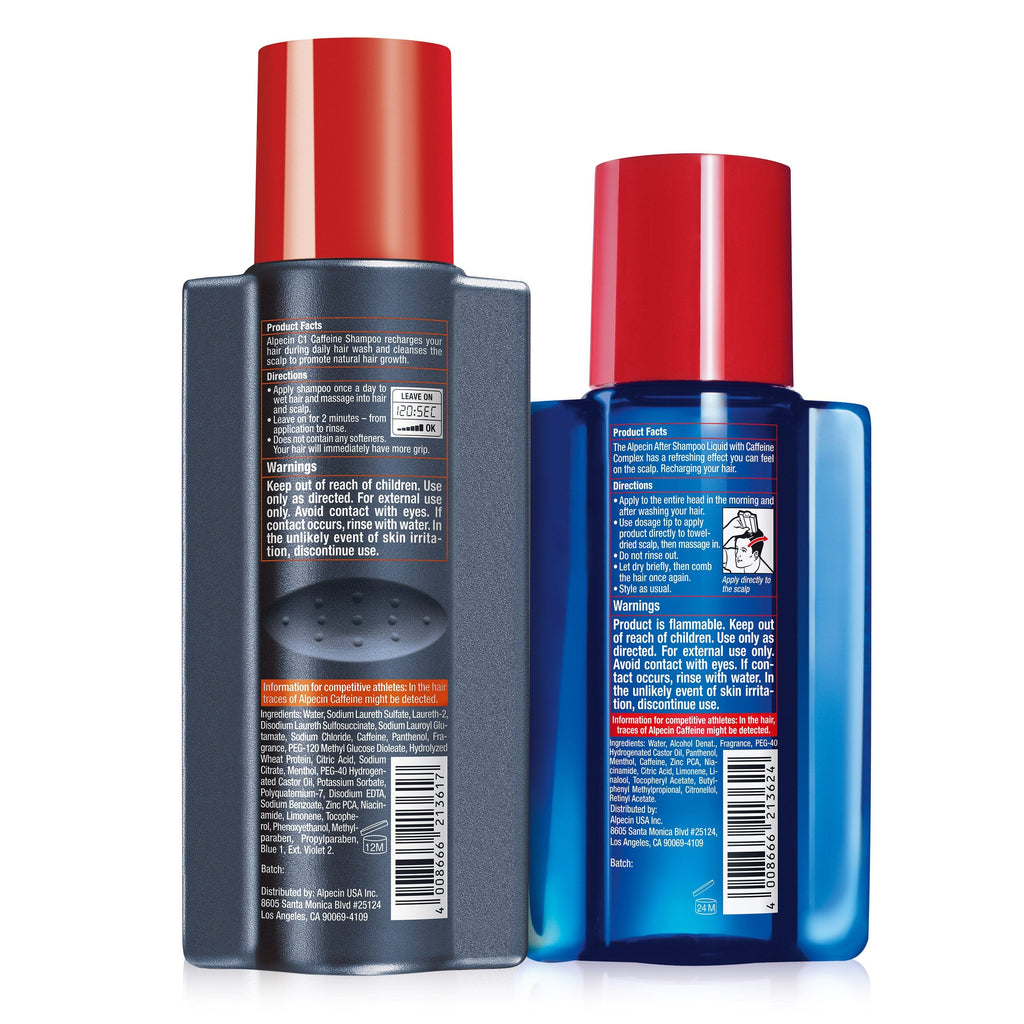 Alpecin C1 Caffeine Shampoo + After Shampoo Liquid – Hair Performance Enhancer Bundle