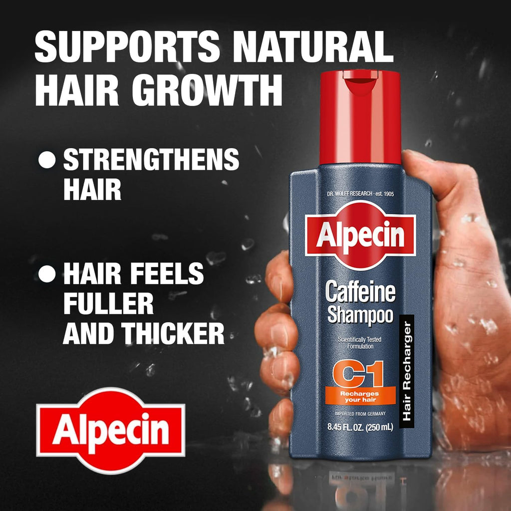Alpecin C1 Caffeine Shampoo + After Shampoo Liquid – Hair Performance Enhancer Bundle